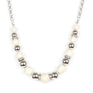 White crackle stone and matching bracelet